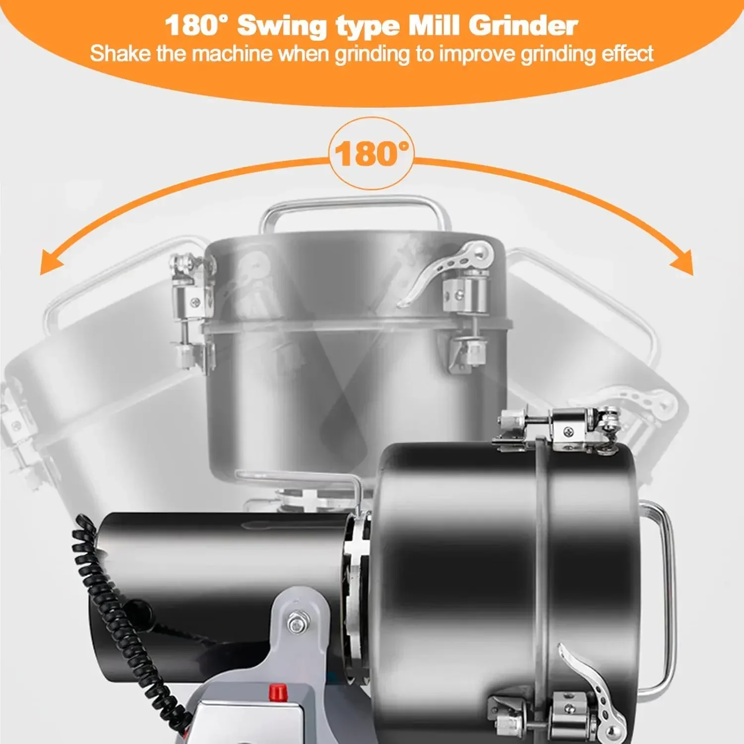 

XMSJ-SaleSwing Grain Mill 2500g, Electric Grain Mill, Stainless Steel Mill Grinder 4500W, High-speed Spice Herb Grinder