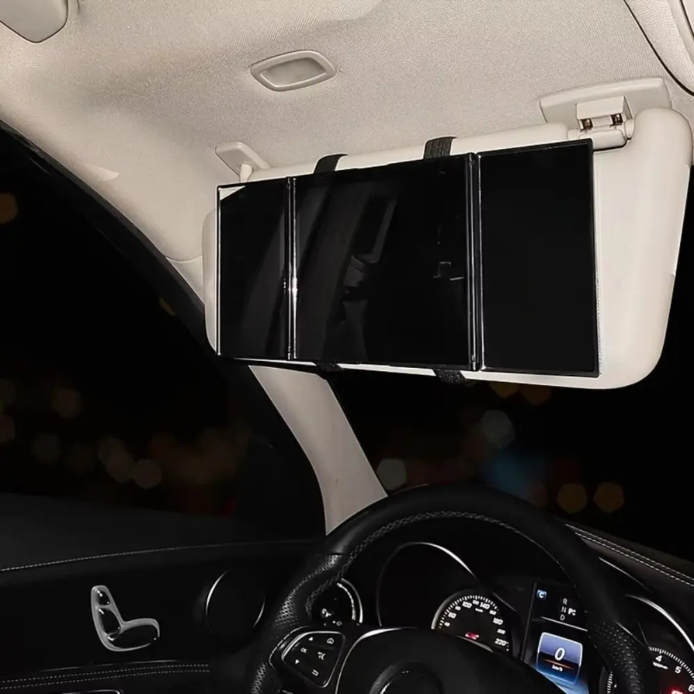 HD Car Sun Visor Vanity Mirror Ultra-thin Foldable Sun Visor Cosmetic Mirror Universal Diamond Setting Car Makeup Mirror