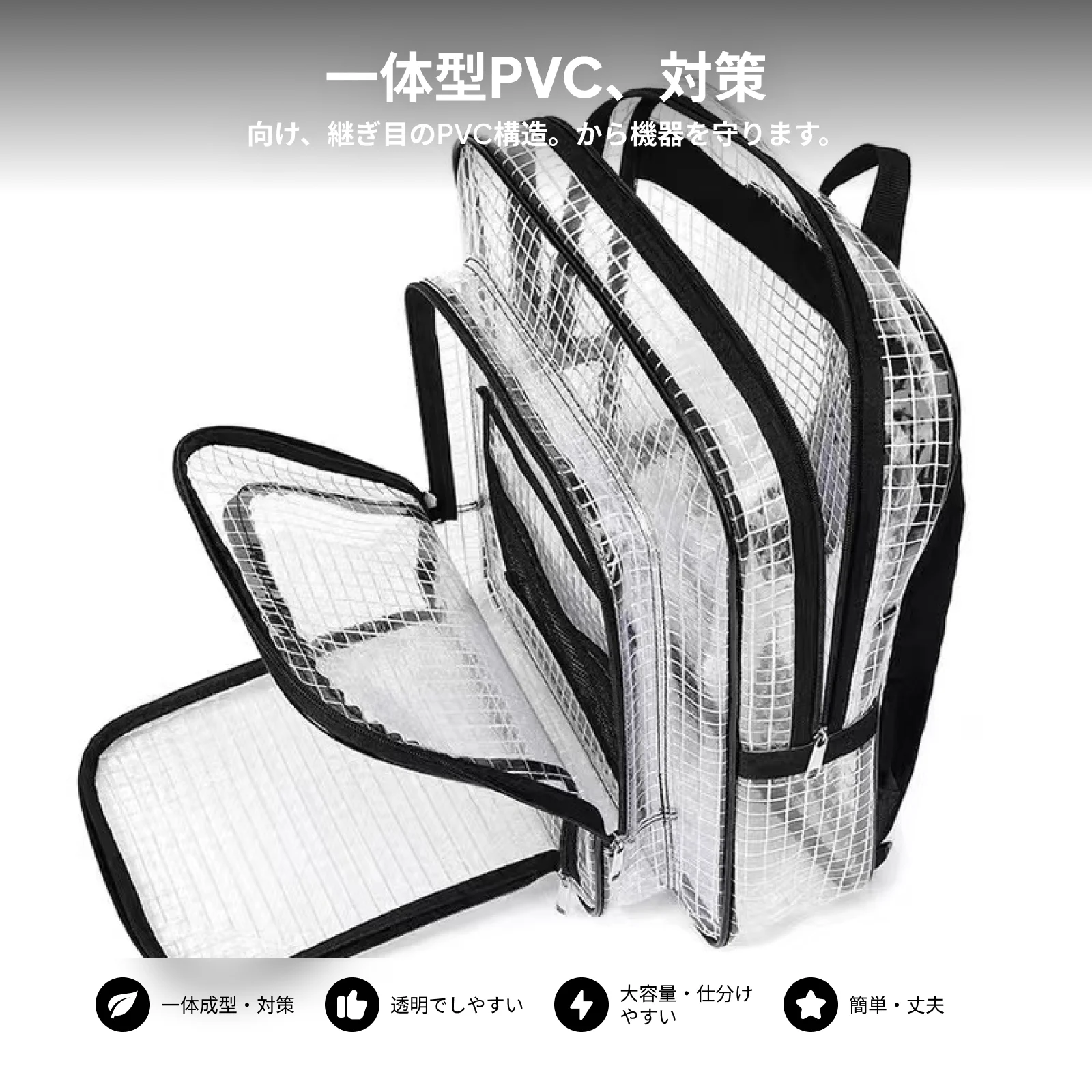 Cleanroom Tool Bag Simple Style Organization PVC Tool Pouch Clear Backpack Engineer Bag for Security Sports Work Worker Plumber