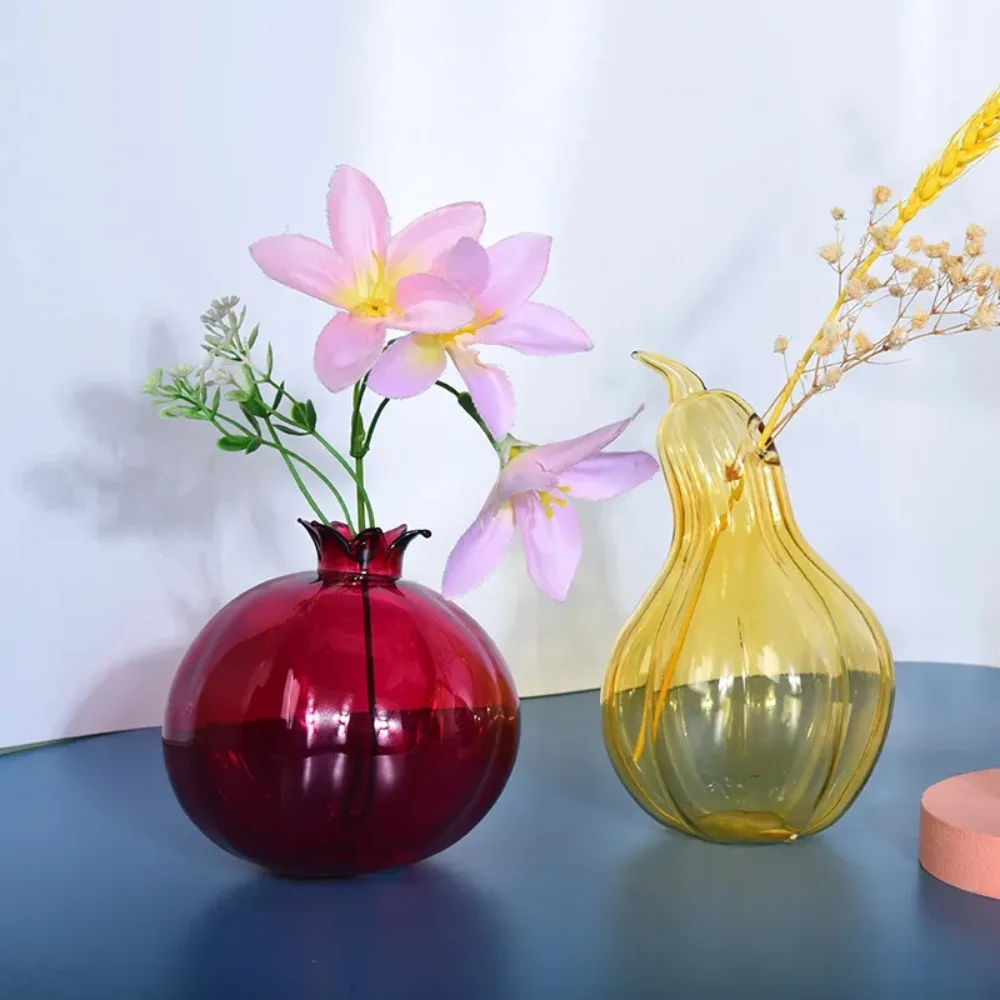 Pomegranate Fruit Vase Simple Transparent Hazelnut Flower Vase Hydroponic Aromatherapy Bottle Flower