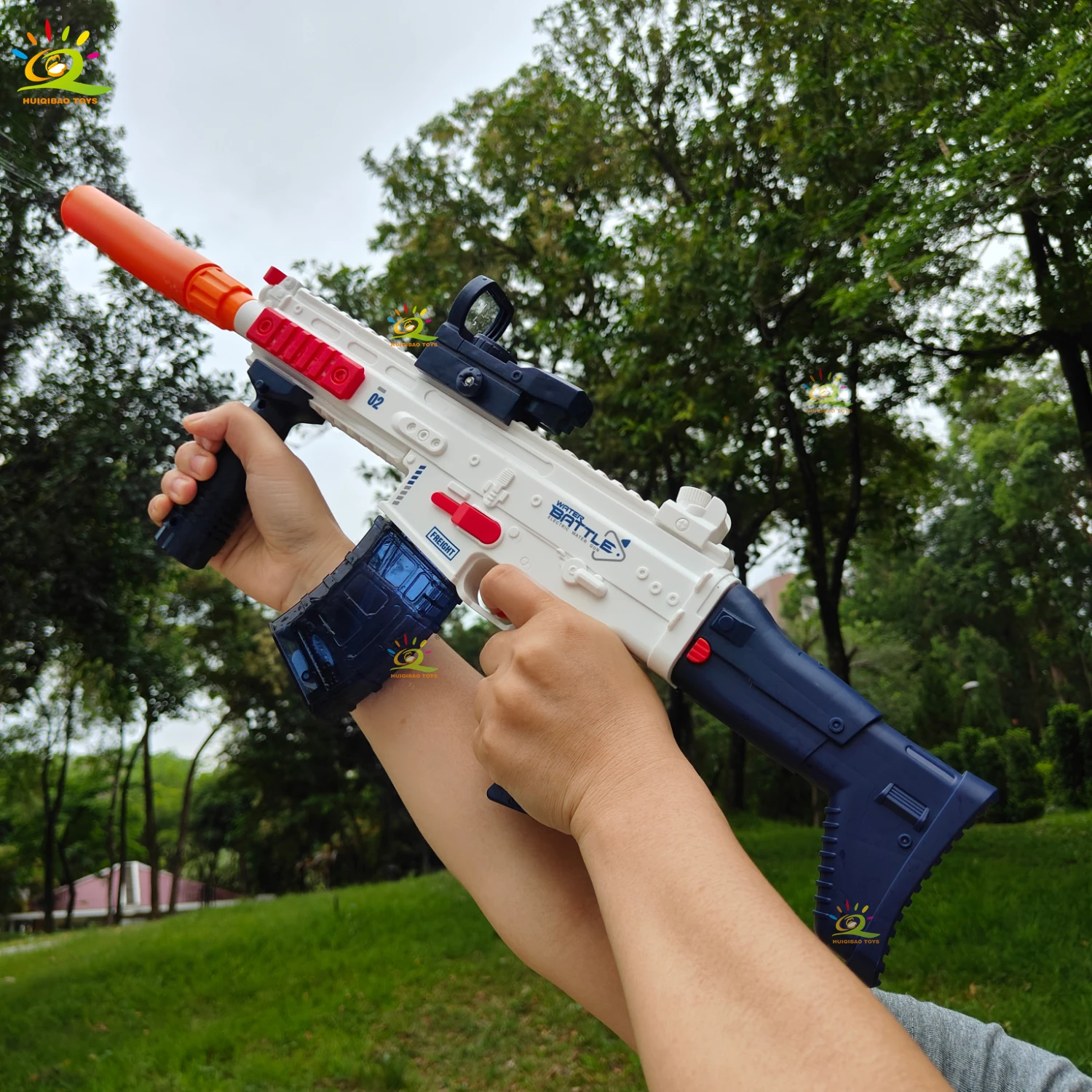 HUIQIBAO Water gun toy guns, pink and blue safety electric water guns, birthday gifts for children, realistic design for boys