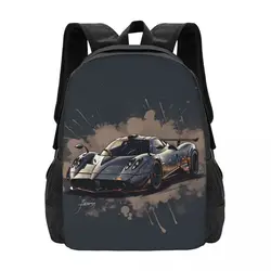 Speed Sports Car Backpack Graphic Cartoon Travel Backpacks Student Designer Large School Bags Aesthetic Rucksack