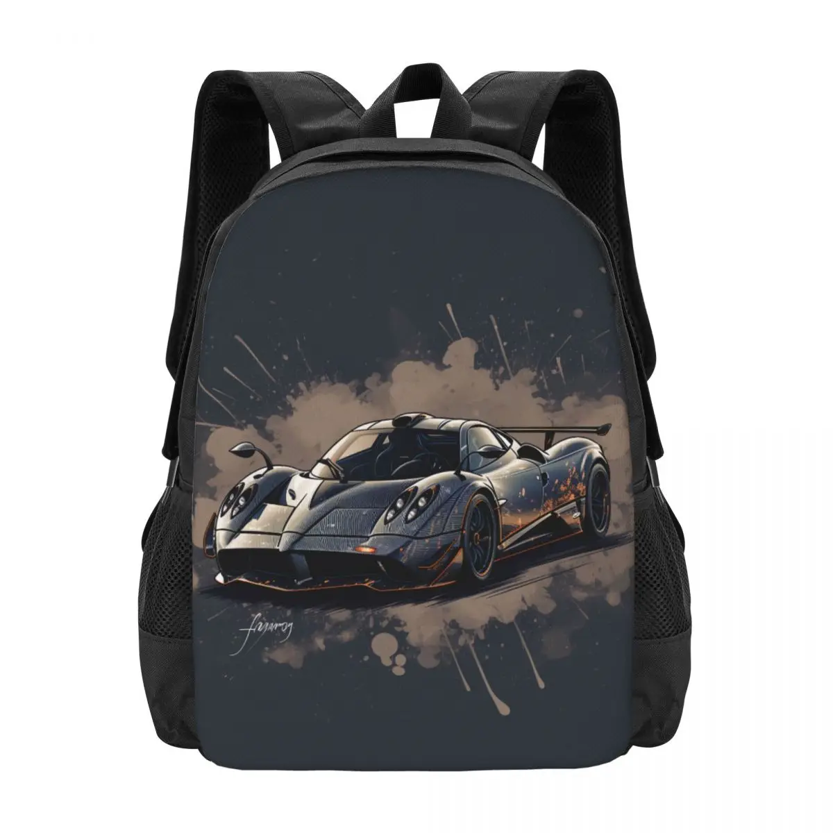 Speed Sports Car Backpack Graphic Cartoon Travel Backpacks Student Designer Large School Bags Aesthetic Rucksack