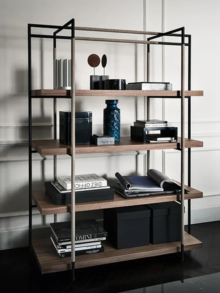 Steel and wooden bookshelves, floor to ceiling living room, stainless steel bookshelves, metal shelves