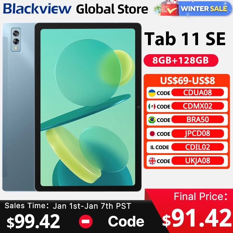 Blackview Tab 11 SE Tablets 10.36'' FHD Display Octa Core Dual 4G LET GPS Widevine L1 8GB 128GB 7680mAh Battery Android Pad PC