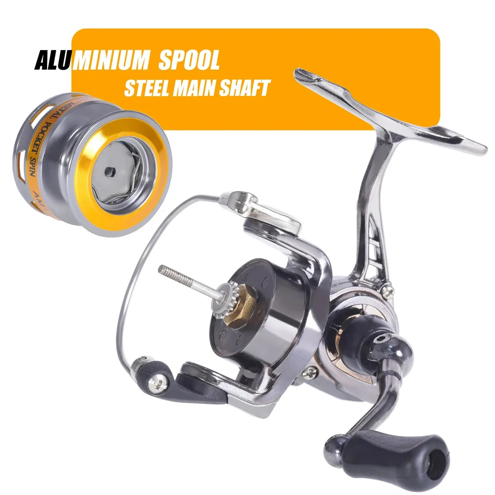 Mini Spinning Fishing Reel Full Metal 2+1BB 4.3:1 Ultralight Small Pocket Spin Fishing Wheel for Sea Pole Saltwater Freshwater