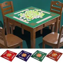 Mahjong Table Mat 3D Effect Water Absorption Mahjong Cloth Thicken Mute Embroidery Mahjong Pad Non-slip Square Mahjong Table Pad