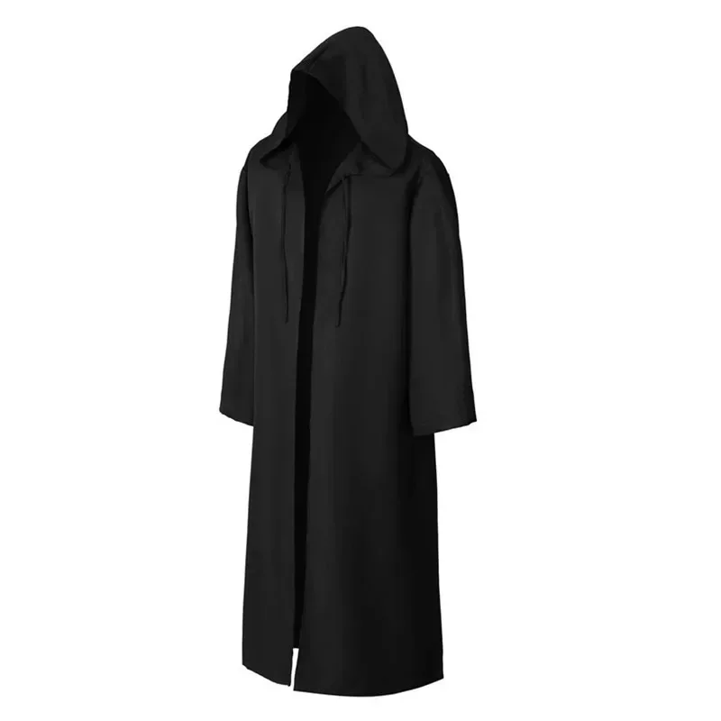 Halloween Personality Cloak Cosplay Costume Adults Long Shirt Hooded Black Robe Costume Wizard Tunic Hooded Robe Fashion Hipster view 5