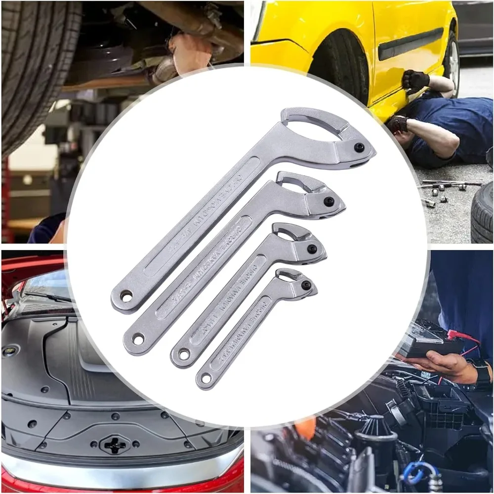 

4-х штифтовый гаечный ключ с крючком, набор регулируемых гаечных ключей, хром-ванадиевый ключ для затягивания стопорных гаек и подшипников