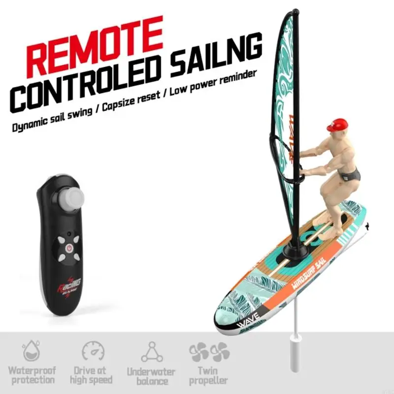 

97BC Remote Control Sailboats Toy Boat Sailboats Model for Kids 5-12 Bathtub Pool Toy