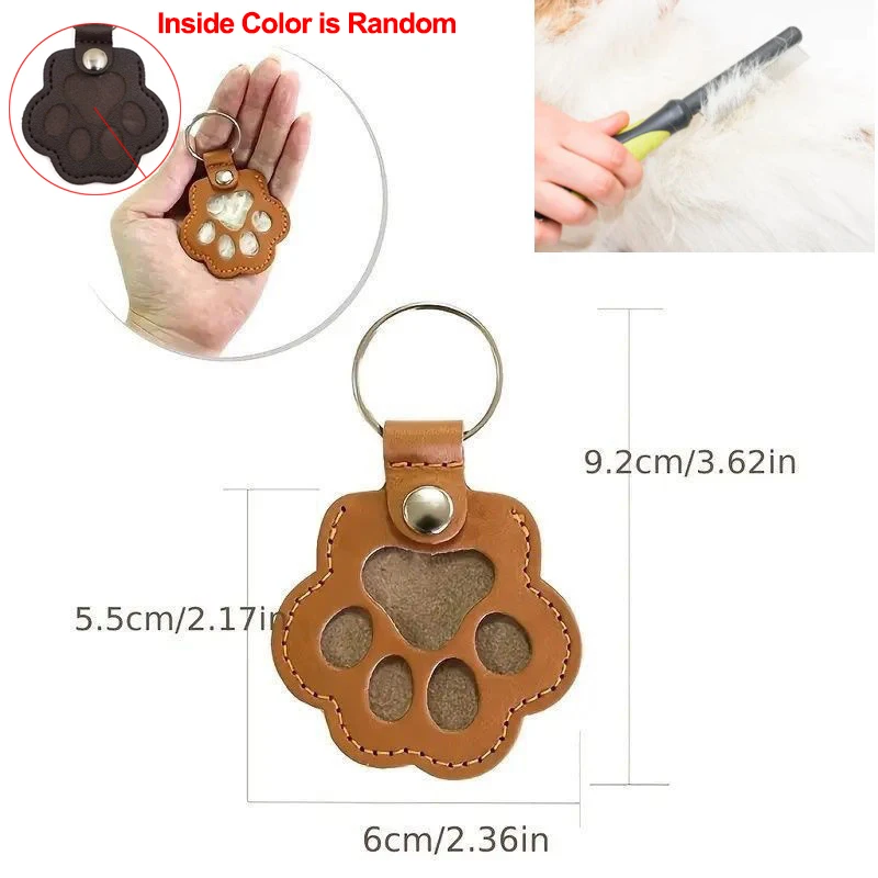Pet Memorial Fur Storage Keychain PU Leather Locket Handbag Hanging Accessory for Dog Cat Hair 2026 view 3