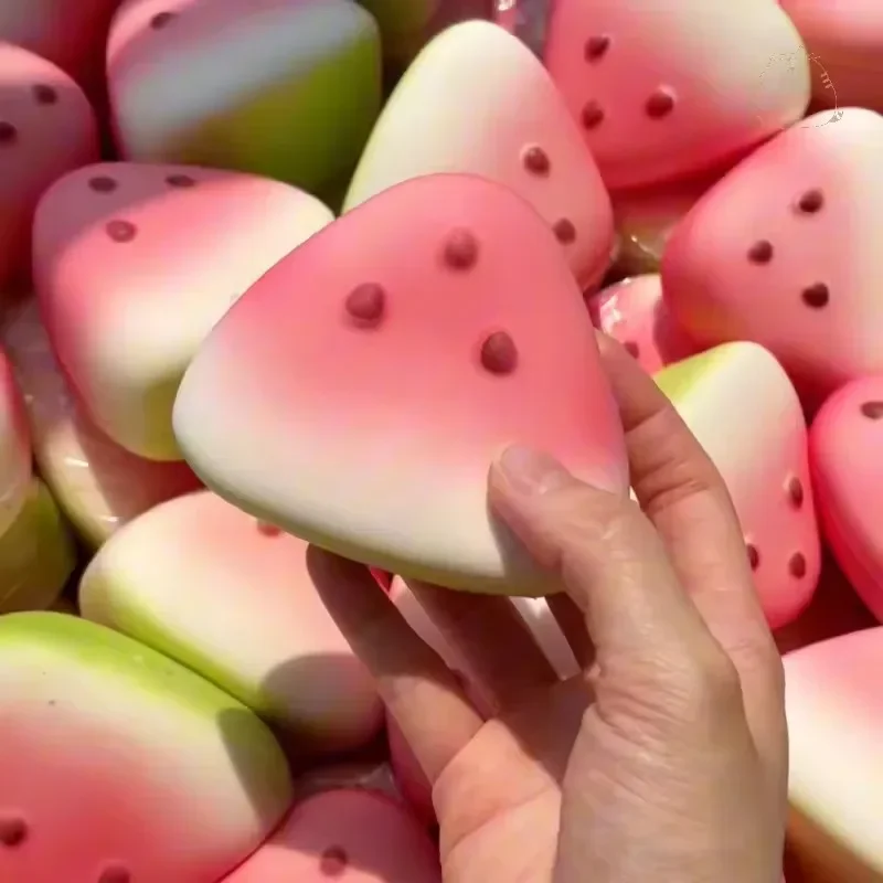 Cute Watermelon Squishy Fidget Toy Slow Rebound Decompression Toy  Anti-Stress Slow Rising Fruit Soft Stress Relief Squeeze Toy