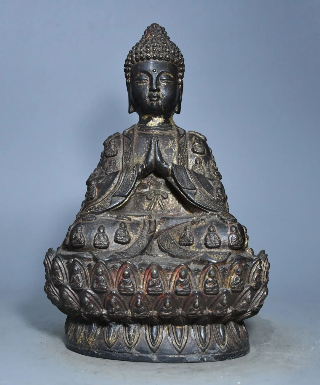 Northern Wei Dynasty Gilt Yellow Bronze Antique Buddha Statue Aged Patina