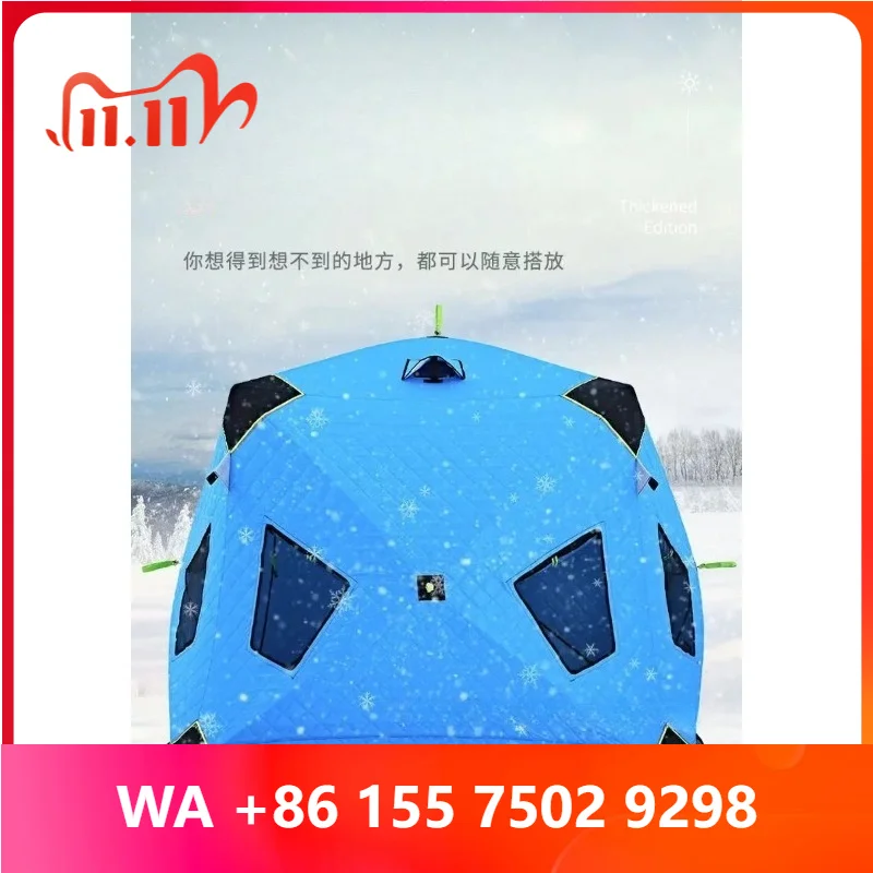 Winter fishing tent, cotton thickened warm tent 5 people free to set up quick open hexagonal i fishing tent