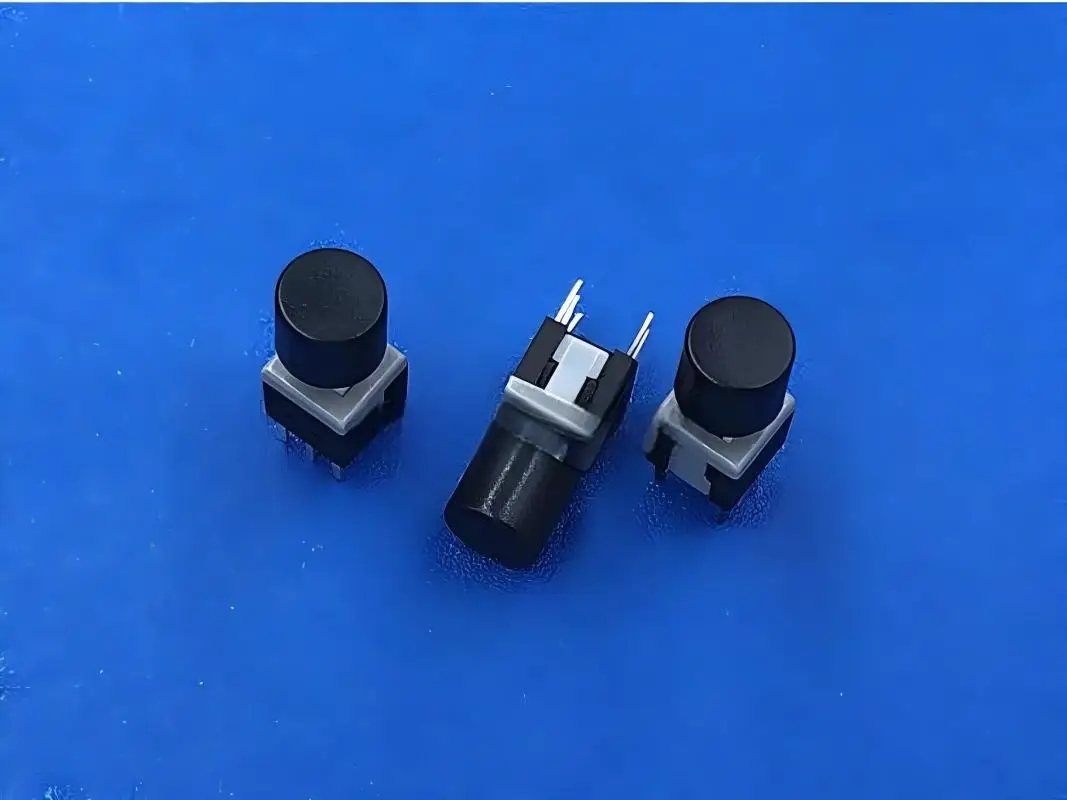 Miniature 2-channel 6-pin return-actuated self-resetting non-locking push-button switch with a cap for light touch operation