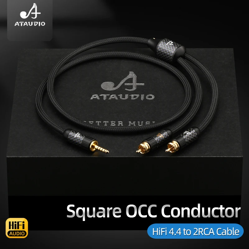 HiFi Audio 4.4mm/2.5mm to 2RCA Upgraded Cable Hi-end Square OCC 4.4/2.5 mm Balanced Audio Extension Cable for Amplifier Player