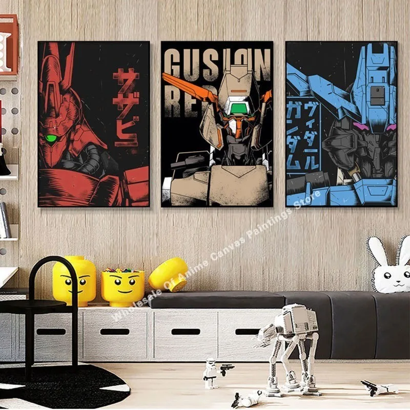Gundam Decorative Painting Poster Mech Dormitory Esports Room Hanging Painting Bedroom Sofa Background Wall Decorative Painting