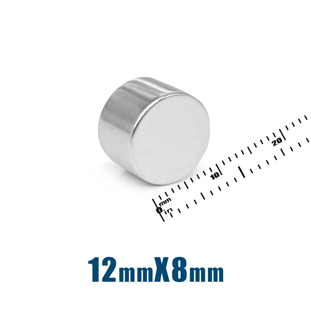 5/10/20PCS 12x8mm Circular Neodymium Magnets Super Strong N35 Round Fridge Magnet 12*8mm Magnetic Sheet Fishing Magnet