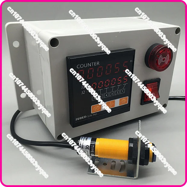 Conveyor Belt Electronic Digital Display Counter Industrial Equipment Infrared Sensor Alarm Transmitter Communication Computer