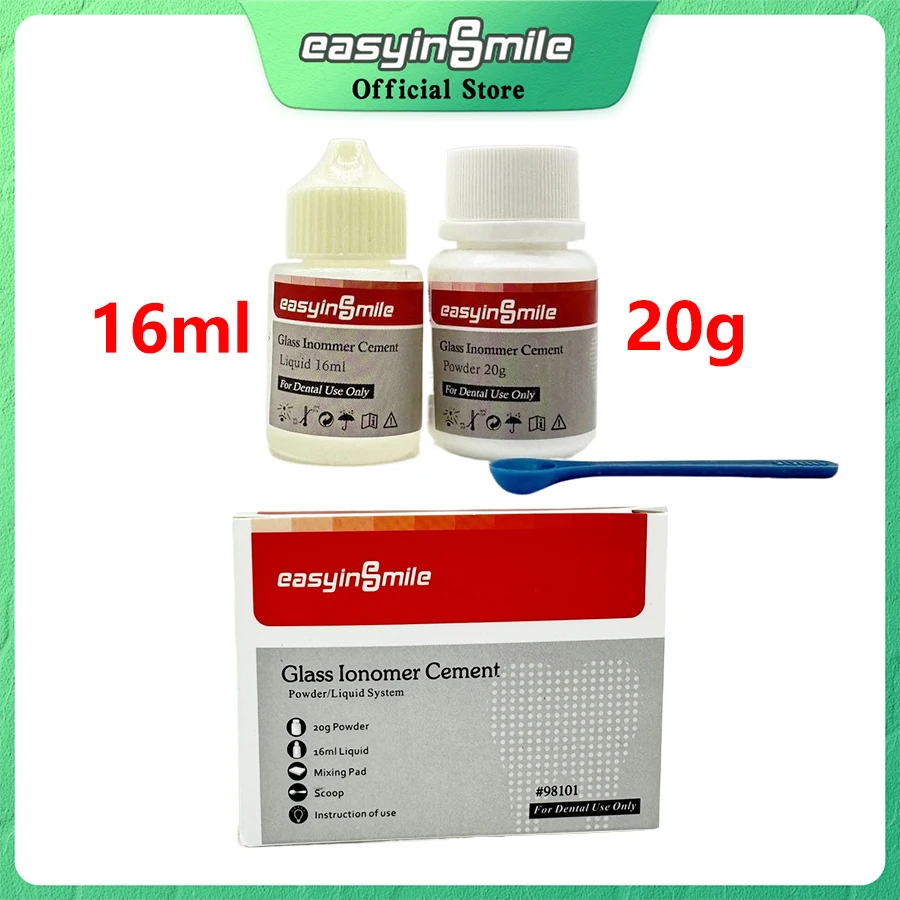 

Dental glass ionomer cement 20g+16ml dental fillings permanent for dental materials restoration