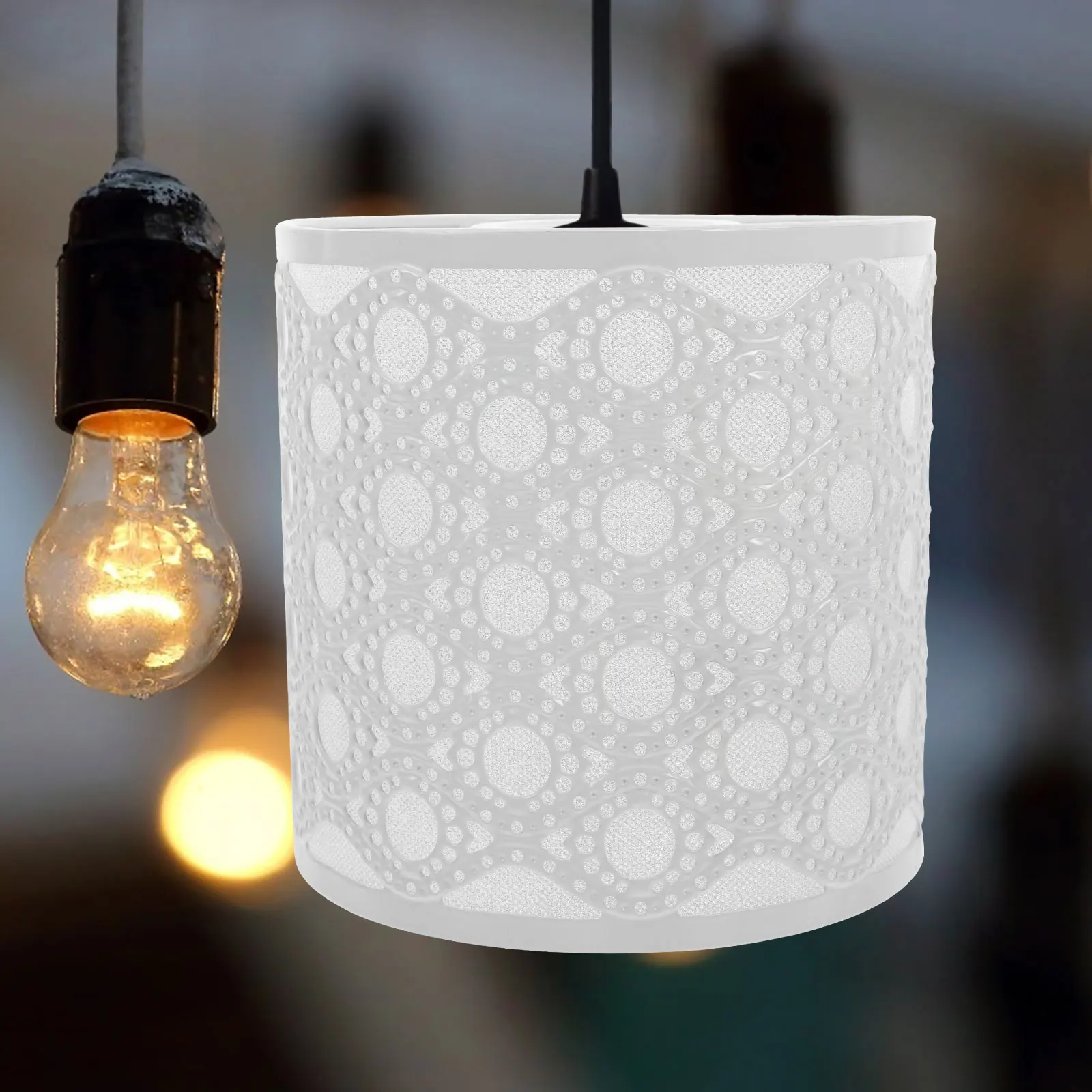 

Железный абажур, белый металлический подвесной светильник, абажуры для лампочек E27, абажур для барабана, потолка, кухня, гостиная, замена Ch