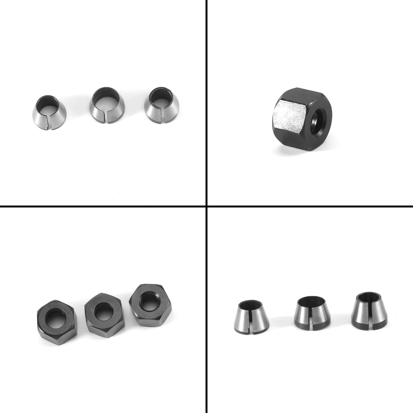 AT14 3 قطعة مجموعة كوليت التوجيه تشاك رؤساء محول للتدريبات النقش التشذيب آلة نحت جهاز التوجيه الكهربائي قاطعة المطحنة