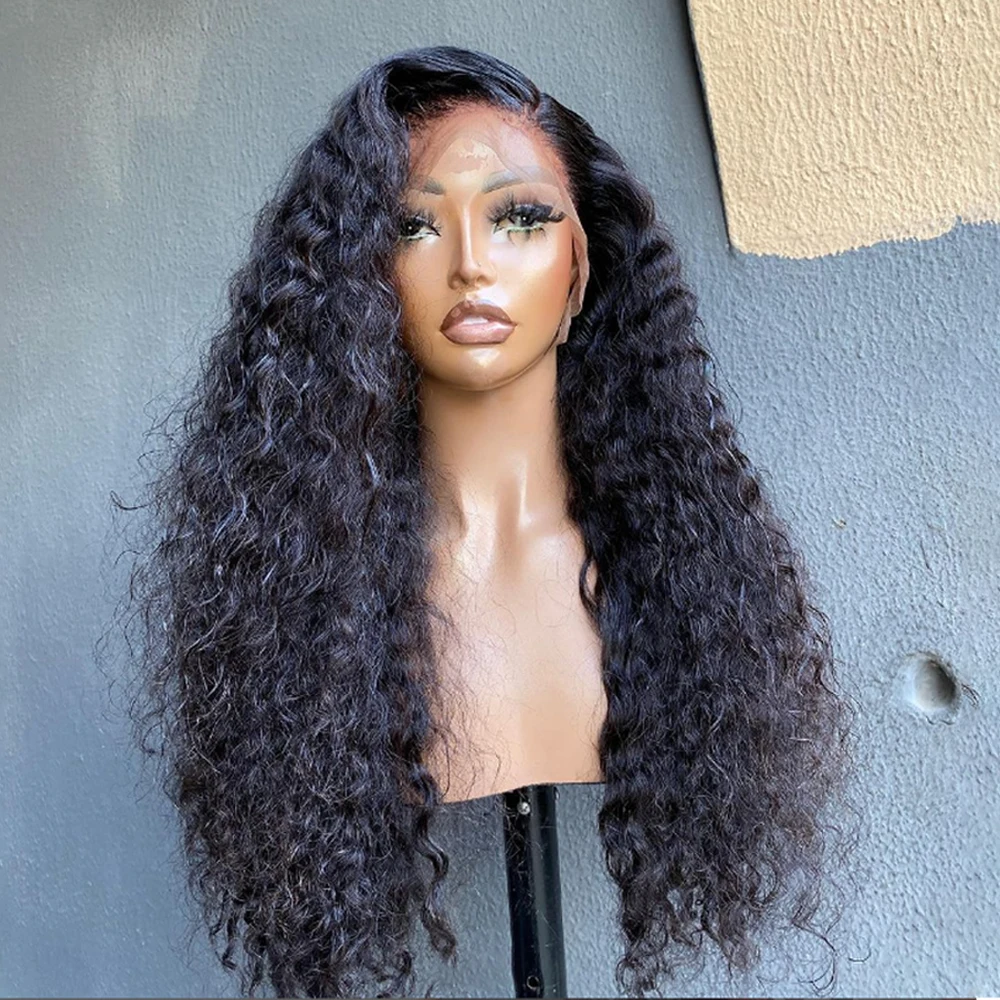 Deep Wave 13x4 Lace Front Wig For Black Women Chocolate Brown Kinky Curly Lace Frontal Wig HD Transparent Curly Lace Closure Wig