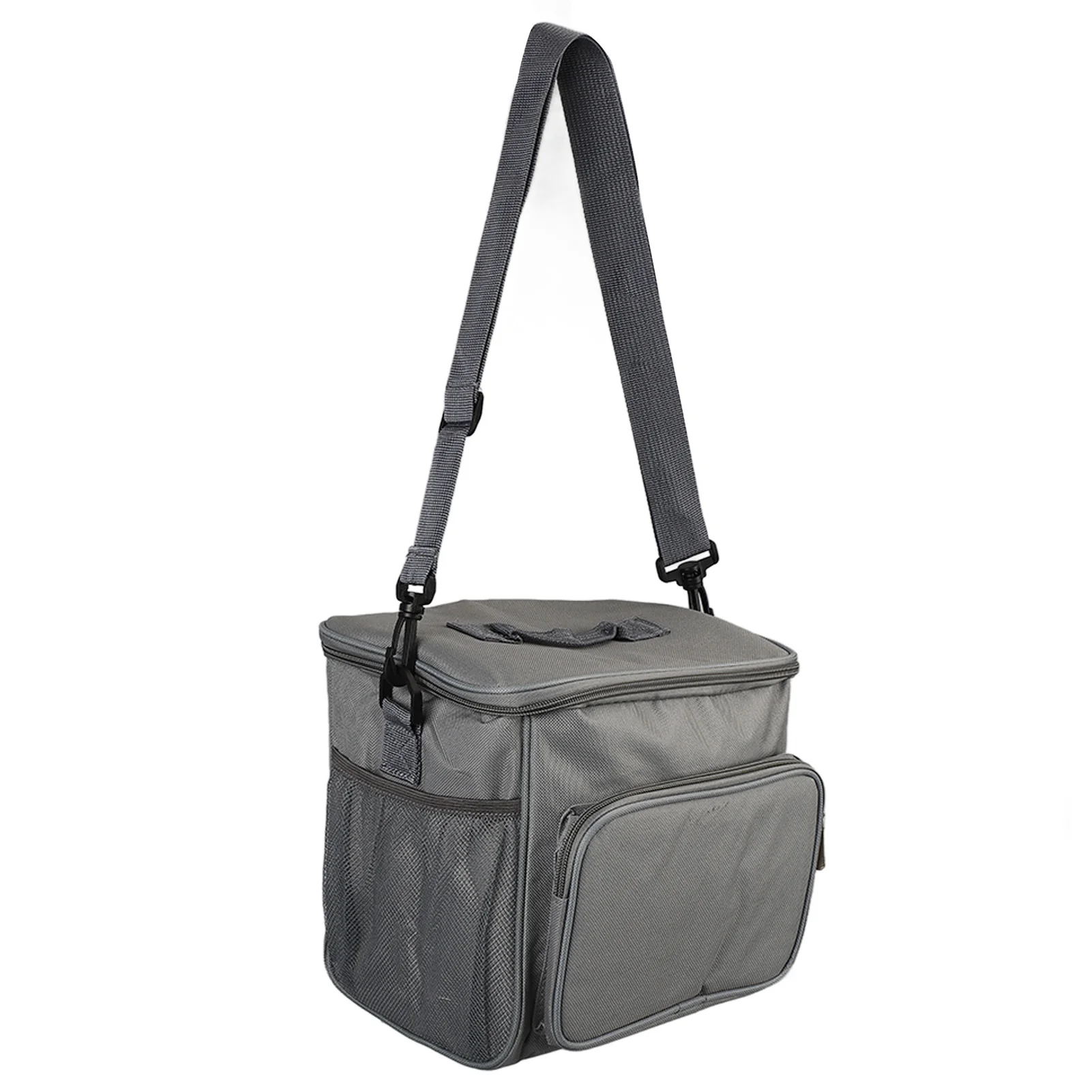 Large Lunch Bag Leakproof Insulated Lunch Box Gray 10L Handheld Shoulder Lunch Bag for Work Office Picnic Beach Travel Lunch Bag