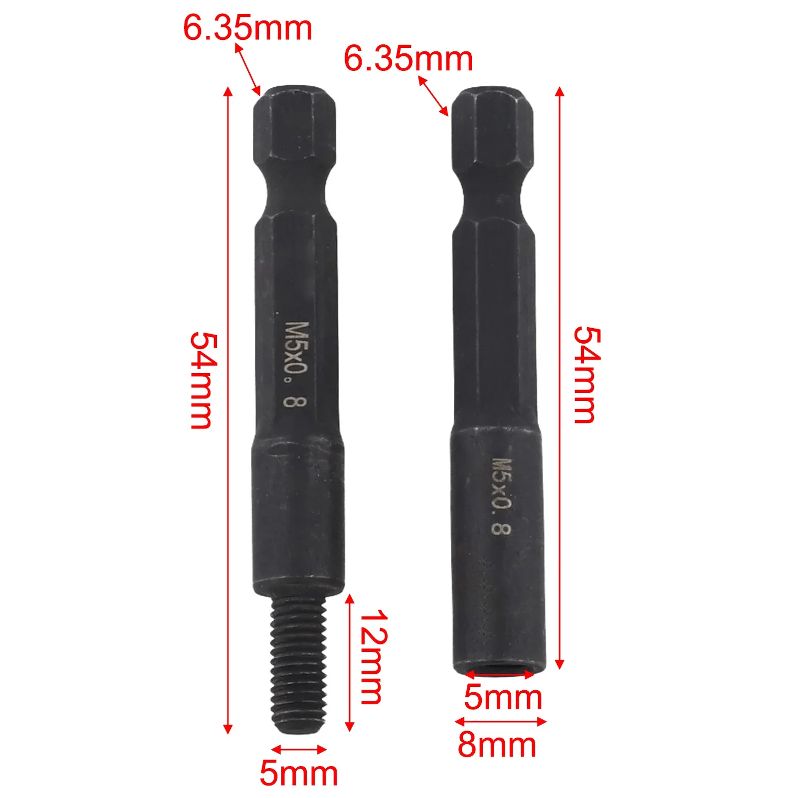 

2 Socket Adapters For 4mm M5 Self Tapping Screws With 1/4 Inch Hex Shank Suitable For Insert Nuts And Hanger Bolt Drill Work