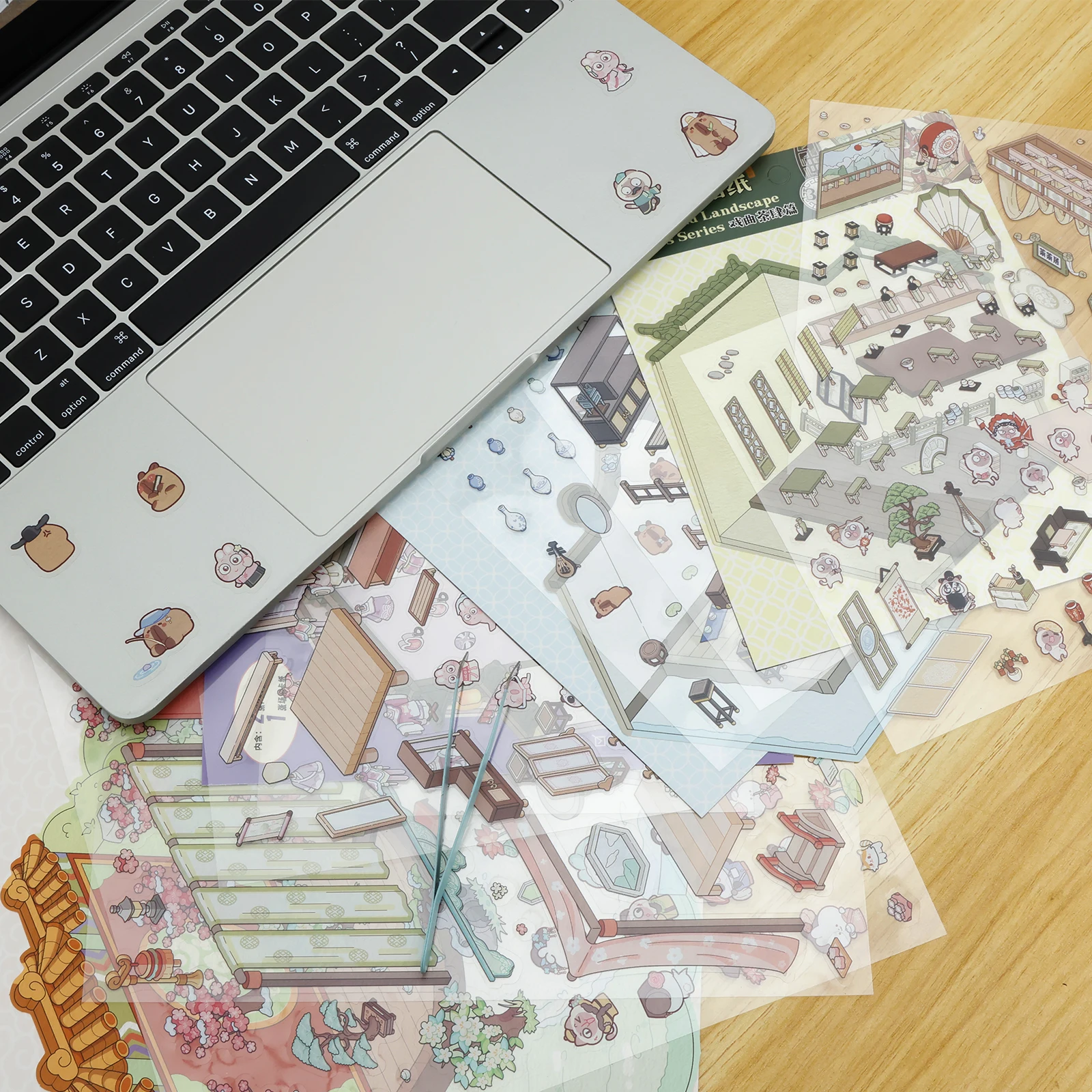 6 مجموعات ثلاثية الأبعاد متعة منزل صغير المشهد ملصق مع الملقط لتقوم بها بنفسك ثلاثية الأبعاد منزل ملصق للكبار طفل الإغاثة الإجهاد تمرير الوقت تحسين