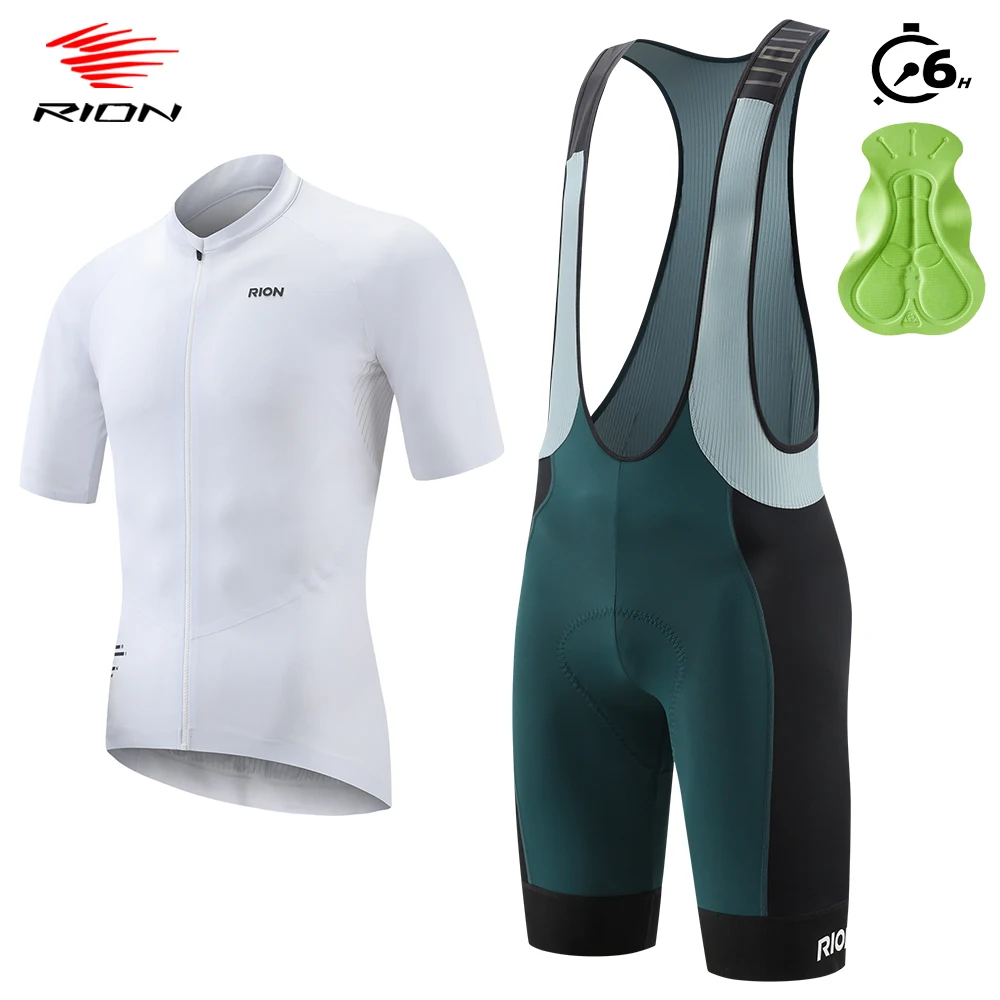 RION Cycling Jersey Sets Bicycle Jerseys Road Bike Bib Shorts DOLOMITI 6H Pad Long Distance Outdoor Sports MTB Jerseys UPF 50+