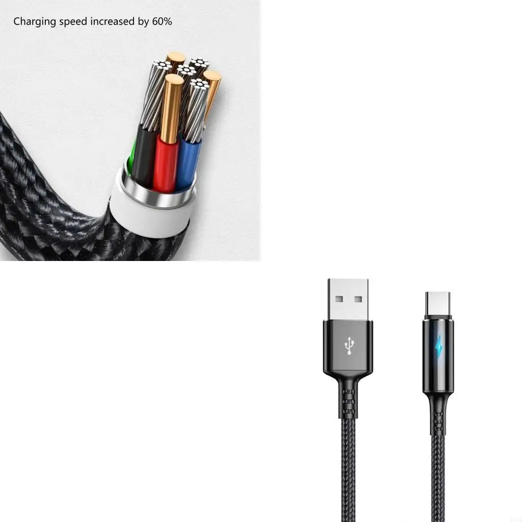 193A USB C Type C to USB Charging and Data Cable Nylon Braided Wire 480Mbps Speed