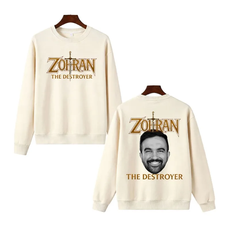 Zohran The Destroyer Mamdani for New York parodia divertida Sudadera con capucha cuello redondo ropa de calle Casual moda cómoda Sudadera térmica Tops