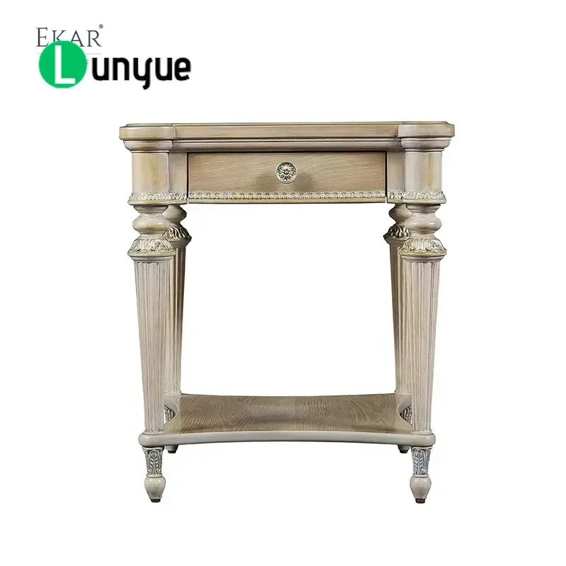 Square Coffee Table with Inlaid Top and Grooved Legs Hampton Estate Style Modern Living Room Furniture Sturdy Wood Center