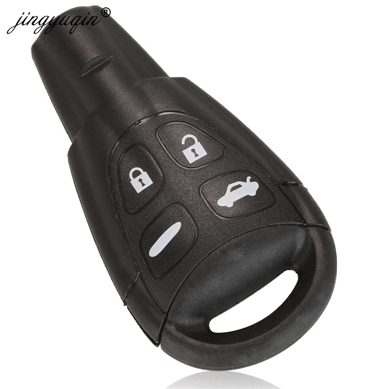 Cascarón de llave de coche remoto para Saab 9-3 93 2003-2007 4 botones sin cortar hoja tarjeta inteligente de reemplazo sin llave Fob Case