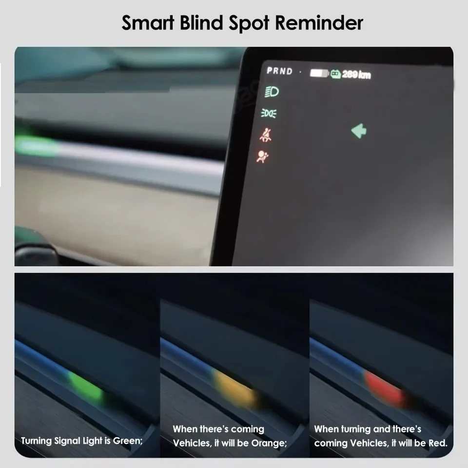 

Smart Air Vent Ambient Light System Blind Spot Monitoring BSD System for Tesla New Y Juniper Model 3 Highland Model 3 Y 2021+