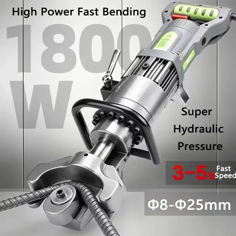 Portable 220V/110V Electric Steel bar Bending Machine RB-25 Portable Small Threaded Steel Bender Hydraulic Rebar Bending Tools