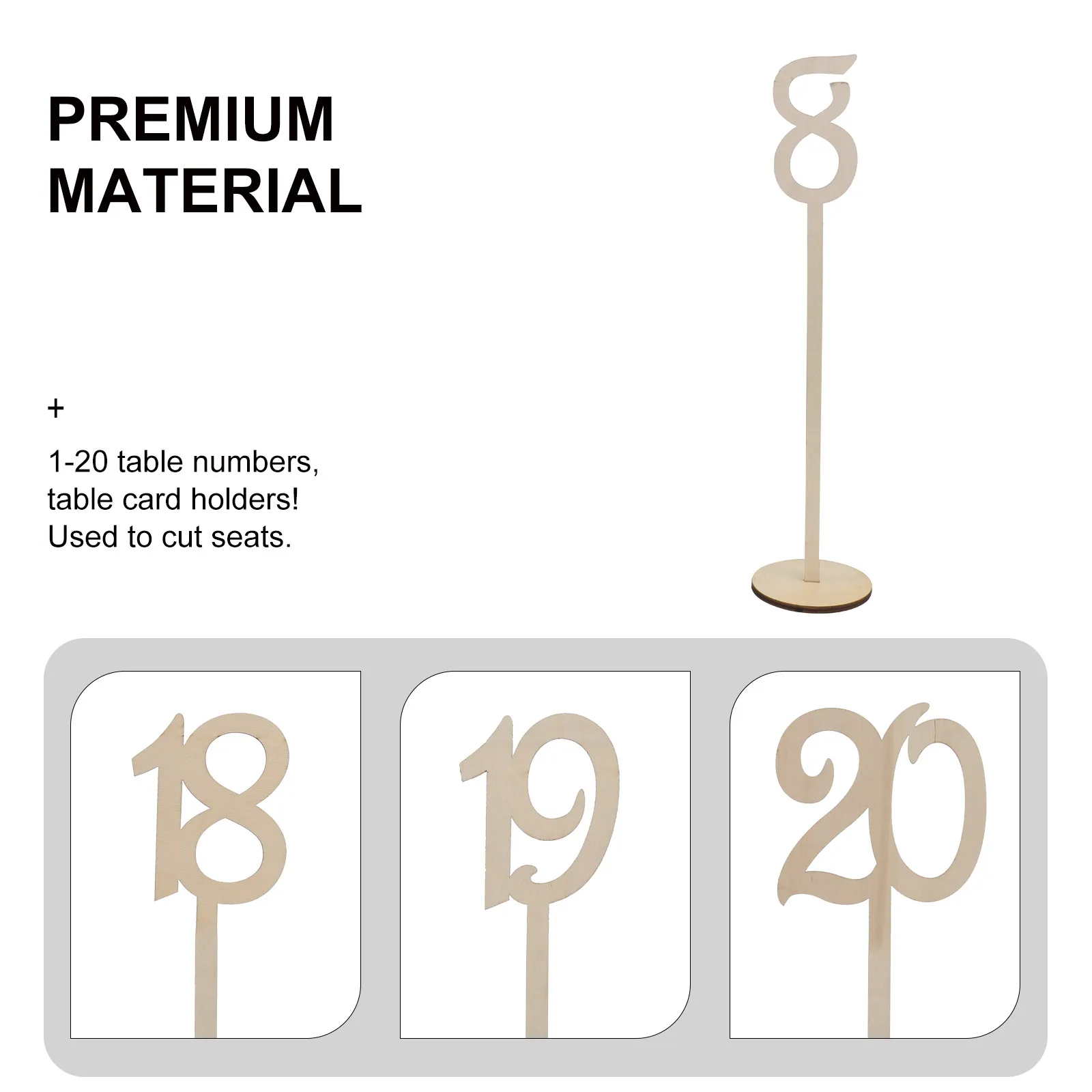 

1 set 1 Set Wooden Table Numbers Natural Wood Lightweight Hollow Out Design Wedding Reception Party Decoration Seating Cards