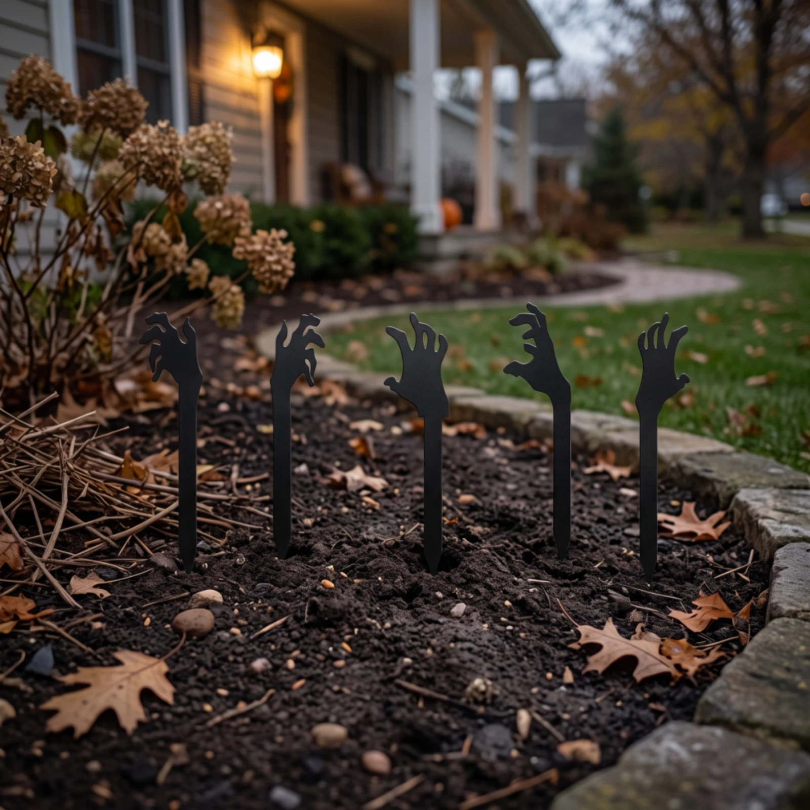 5 Pieces Skeleton Hand Yard Stakes Scary Skeleton Hand Garden Stakes Haunted Eerie for Halloween