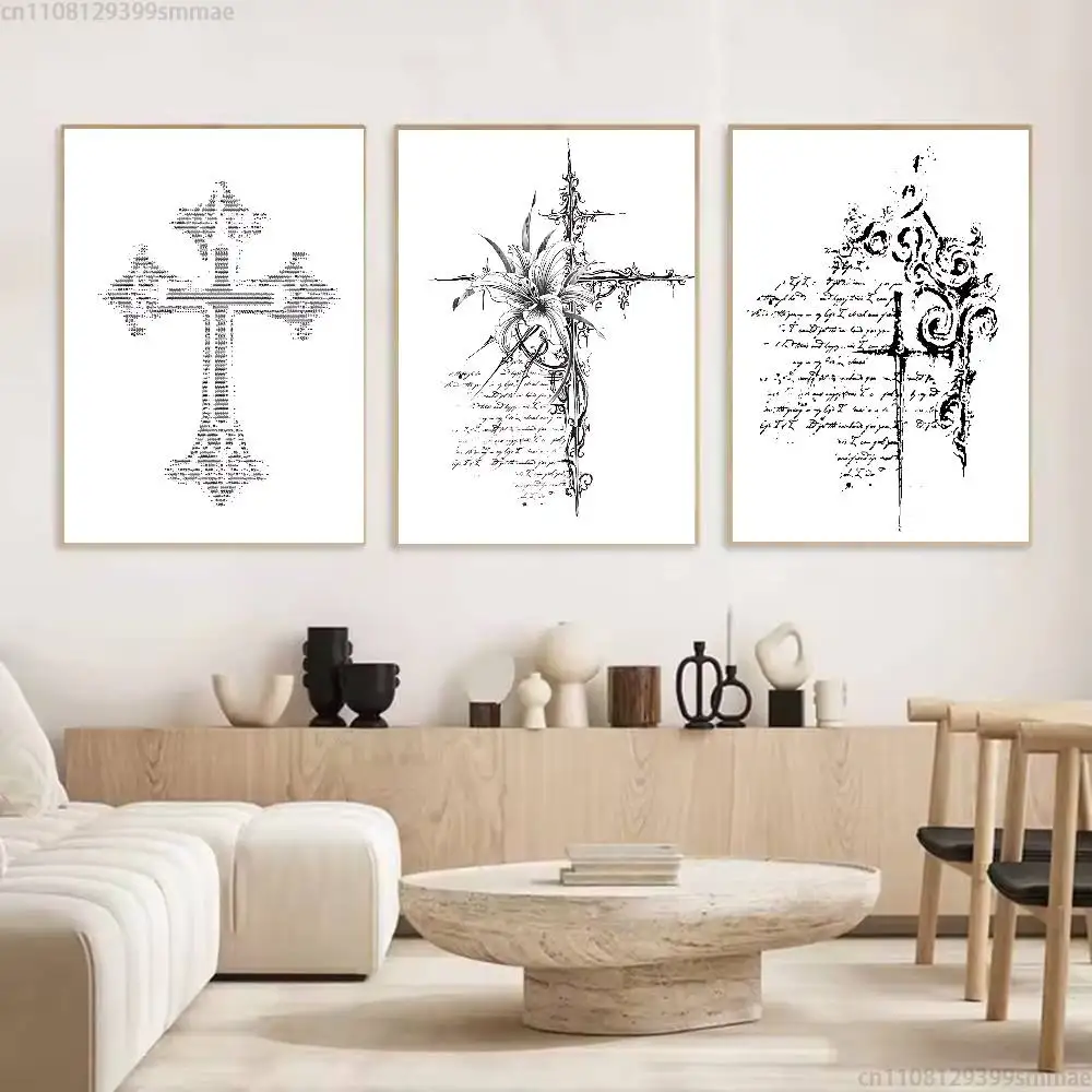 Cyber Sigil Cross Goth new group Poster HD home decor sticky wall waterproof home living room bar aesthetic decor