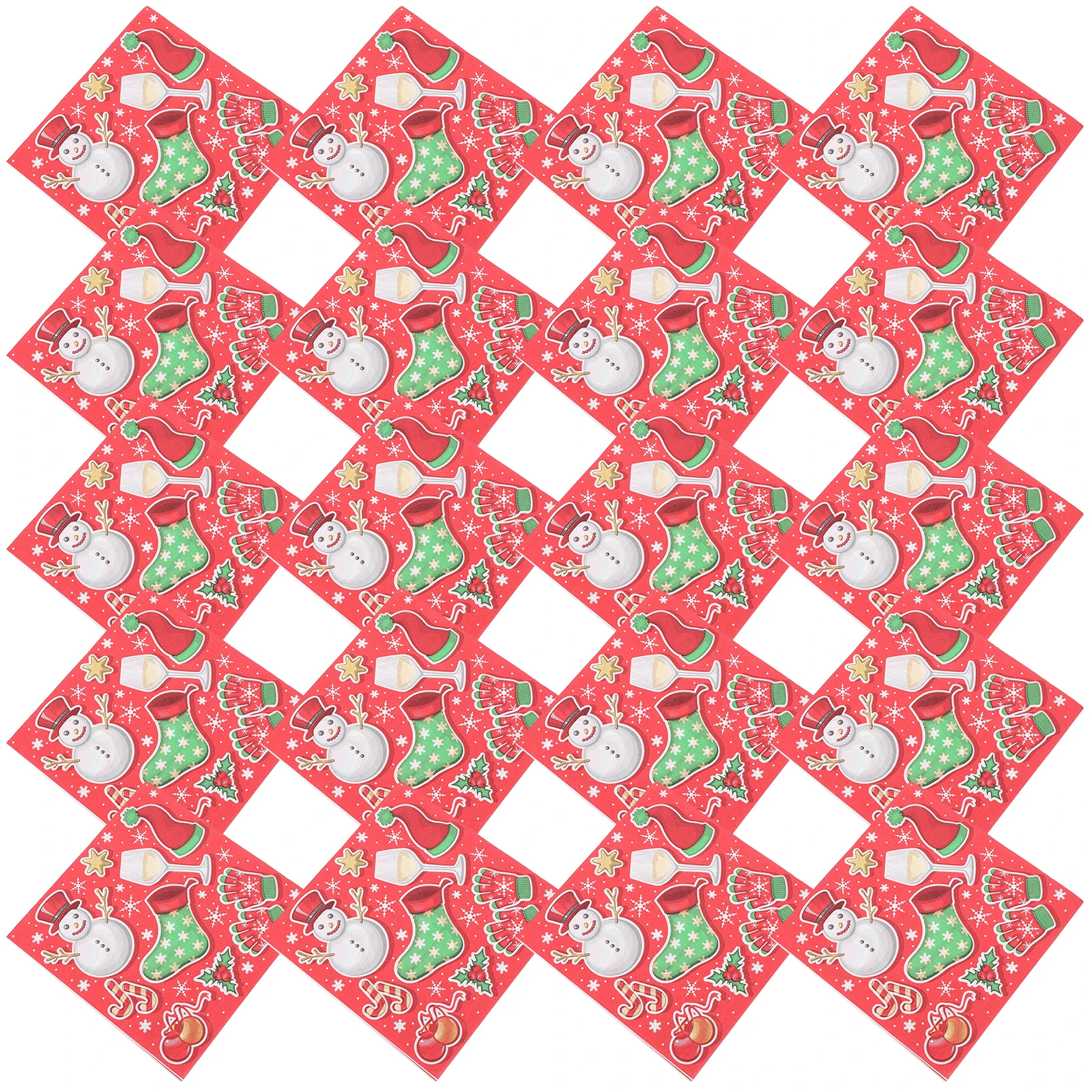 

20 Packs Christmas Napkins Disposable Printed Tissue Holiday Party Decorations Festive Tableware Xmas Patterns Home Restaurant