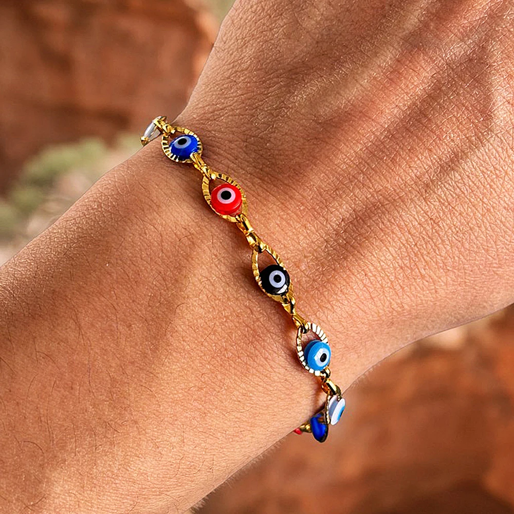 DGIDDK персонализированный браслет из нержавеющей стали «Глаз дьявола» персонализированный креативный браслет для женщин ювелирные изделия вечерние пригородная одежда