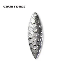 Countbass 50PCS Size 1- Size 3 Nickel Brass Willow Leaf Spinner Blades Hammered Pattern Fishing Lure Accessories Parts