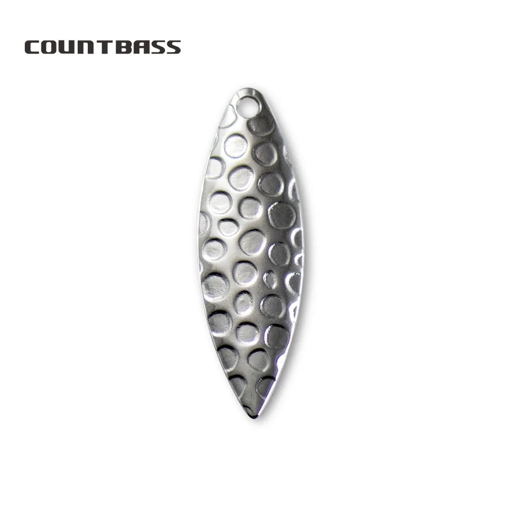 Countbass 50PCS Size 1- Size 3  Nickel Brass Willow Leaf Spinner Blades Hammered Pattern Fishing Lure Accessories Parts