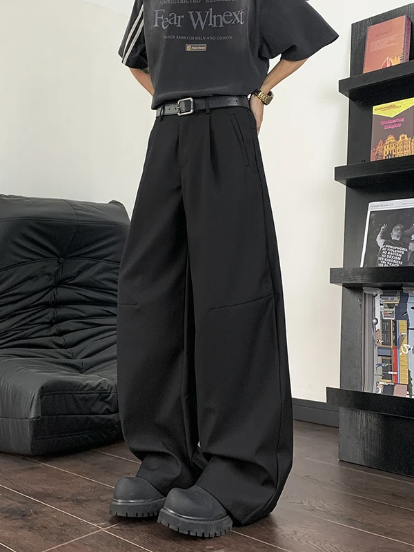 

Мужские широкие брюки American Sle, модные свободные брюки прямого кроя, длинные брюки в стиле High Street, повседневные однотонные брюки