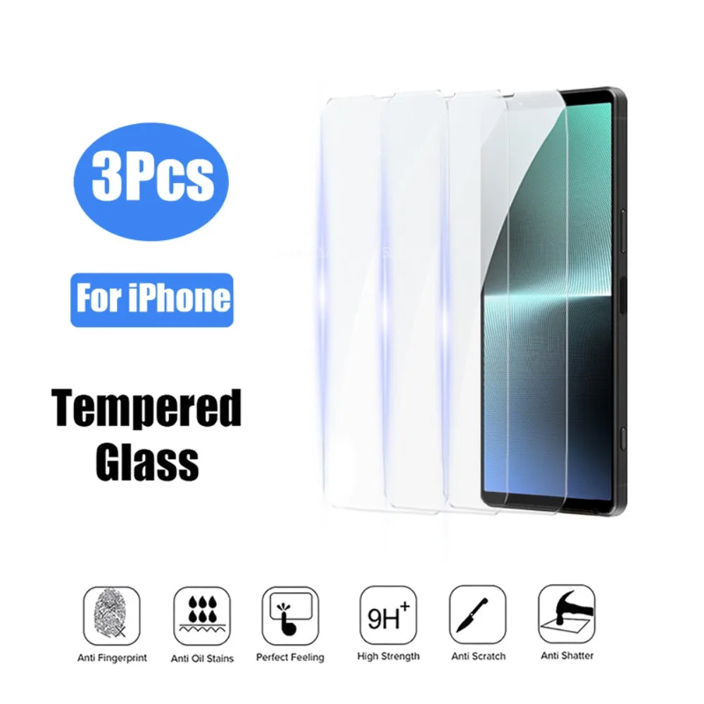 

3Pcs Tempered Glass For Sony Xperia 1 VI V III Xperia10 VI V III Lite Xperia 5 VI V IV III Xperia 1 Protector Screen Cover Glass