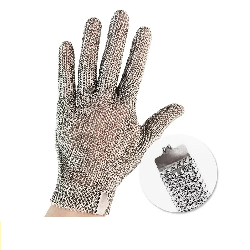 Guantes de malla con anillo de acero inoxidable, protección de manos, anticorte, cuchillo, resistente, cadena, correo, cocina, carnicero, 1 ud.