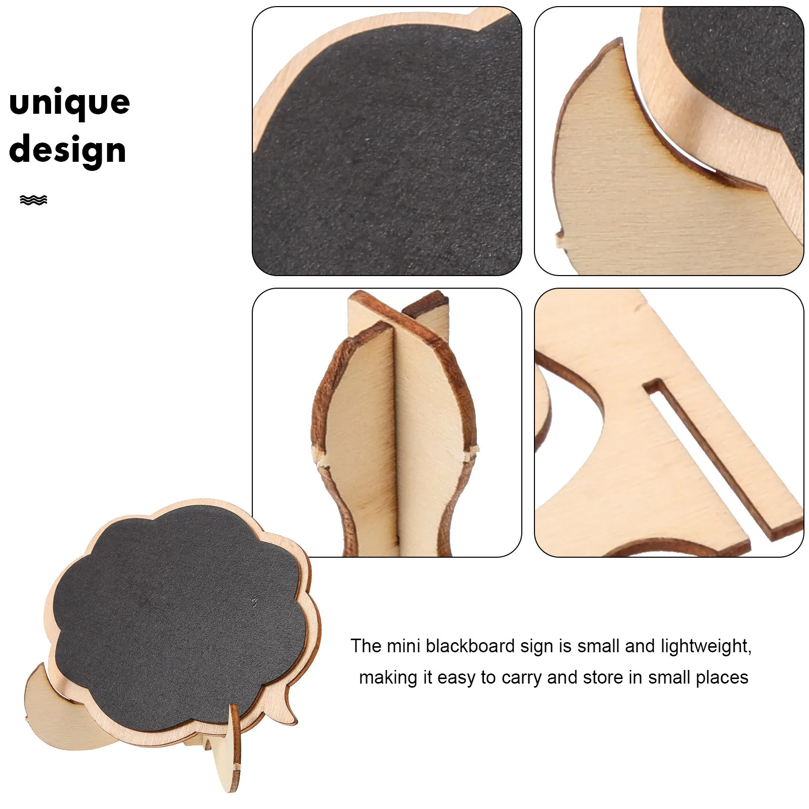 

20Pcs Compact Wooden Mini Blackboard Small Chalkboard Signs Tabletop Message Board for Restaurants Home Mini Chalkboard