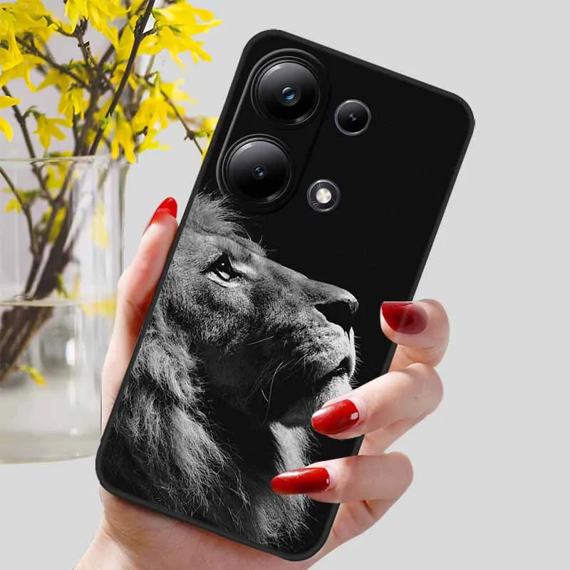 Phone Cases For Xiaomi Poco M6 Pro 4G Case Black Silicone TPU Shockproof Soft Cover for Poco M 6 Pro 4G Protect Capa M6Pro 4G