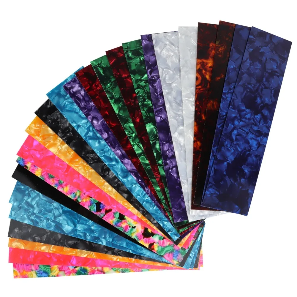 25Pcs Celluloid Guitar Pick Punch Rectangle Random color Celluloid Sheet Film Strips Stringed Instrument Accessories